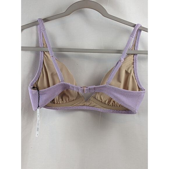 Triangle Bikini Top Shade Shore Lilac Purple Lurex 36B Swimsuit Underwire Plunge - Picture 7 of 11